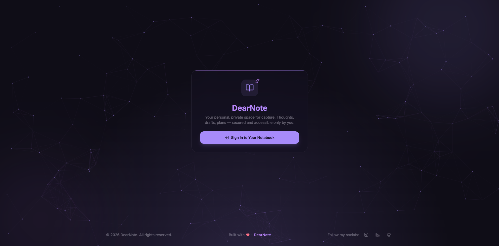 DearNote Login
